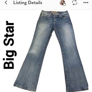BIG STAR Maddie Mid Rise Distressed Jeans size 30 Long